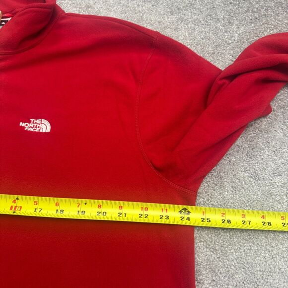 The North Face TKA 100 1/4 Zip Fleece Jacket Mens XL Red Mock Neck Outdoor Hike - Picture 12 of 14